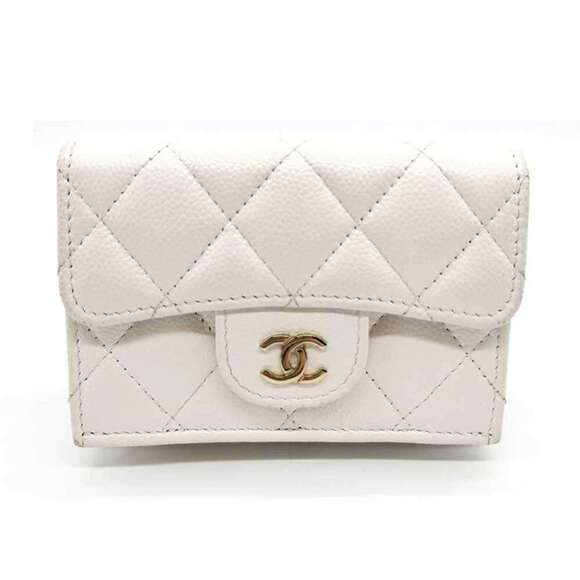CHANEL White Caviar Leather Wallet - Picture 1 of 6
